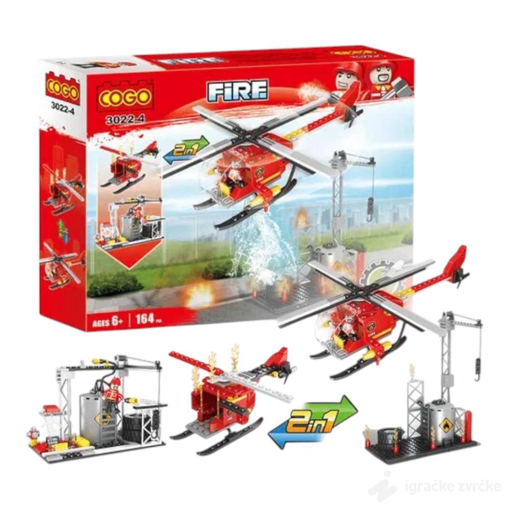 COGO kocke Vatrogasni helikoper (164pcs) - 3022