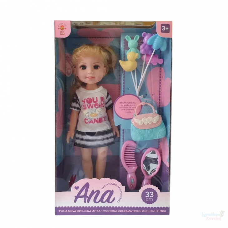 Lutka Ana set sa balonima i dodacima