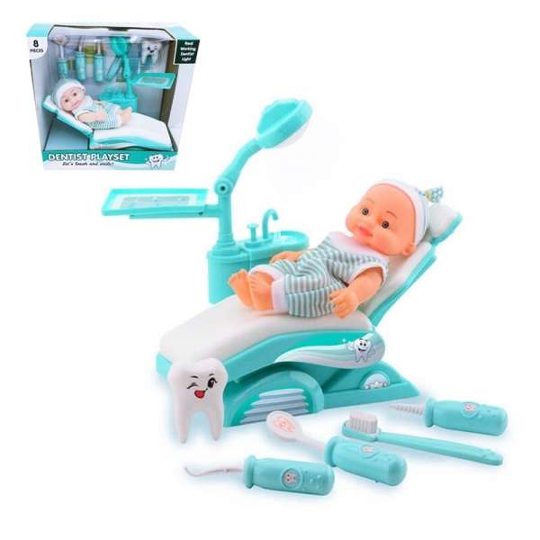 Lutka beba sa zubarskim setom + Zubarska stolica