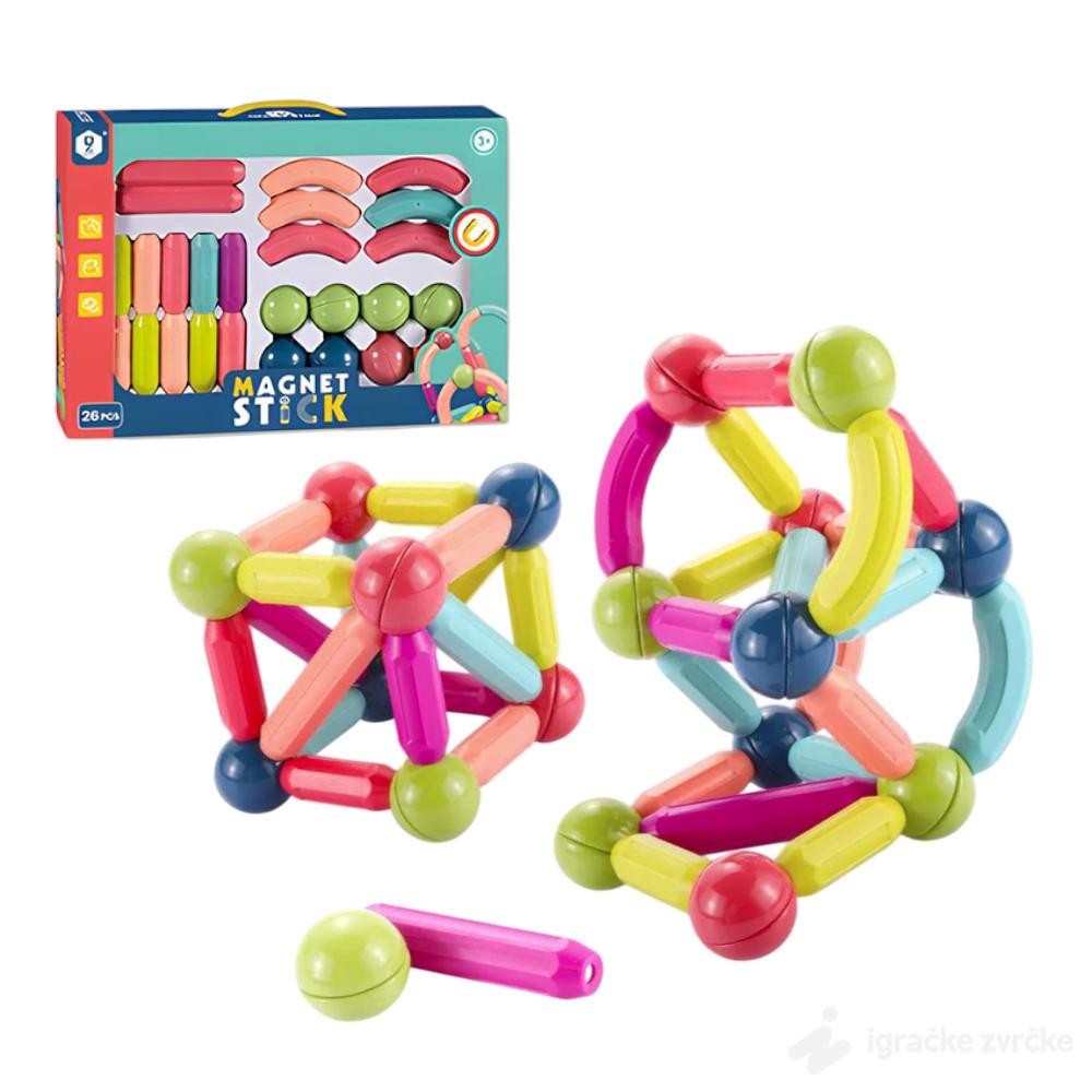 Magnetni štapići i kugle 25pcs