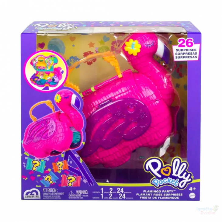 POLLY POCKET Flamingo Party sa 26 iznenađenja