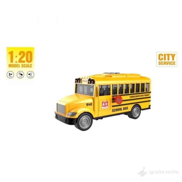 Školski Autobus sa zvukom i svetlom 1:20