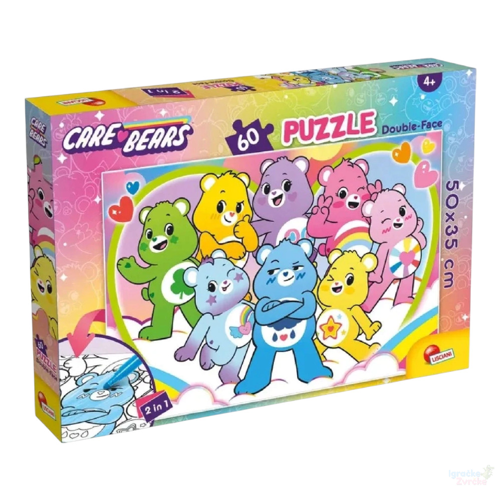 Slagalica Care Bears 2u1 dvostrana (60 delova)