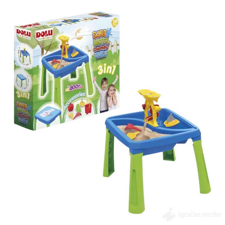 Sto za igranje peskom i vodom 3u1 DOLU