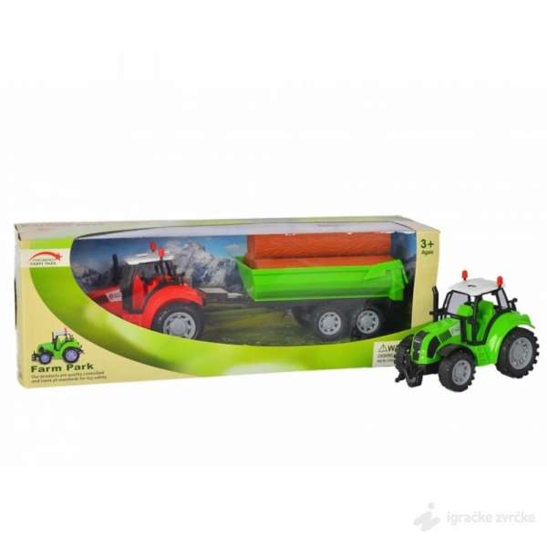Traktor igračka sa prikolicom za drva