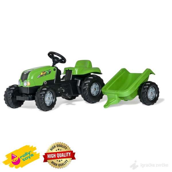 Traktor na pedale sa prikolicom Rolly Kid zeleni (012169)