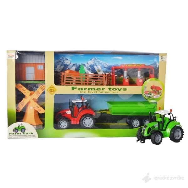 Traktor Set za igru sa farmom i vetrenjačom