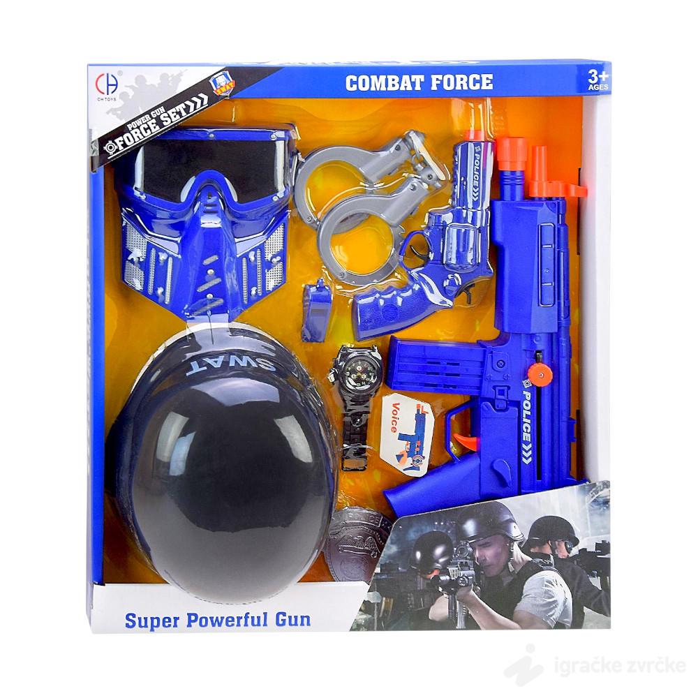 Veliki Policijski set sa kacigom i maskom